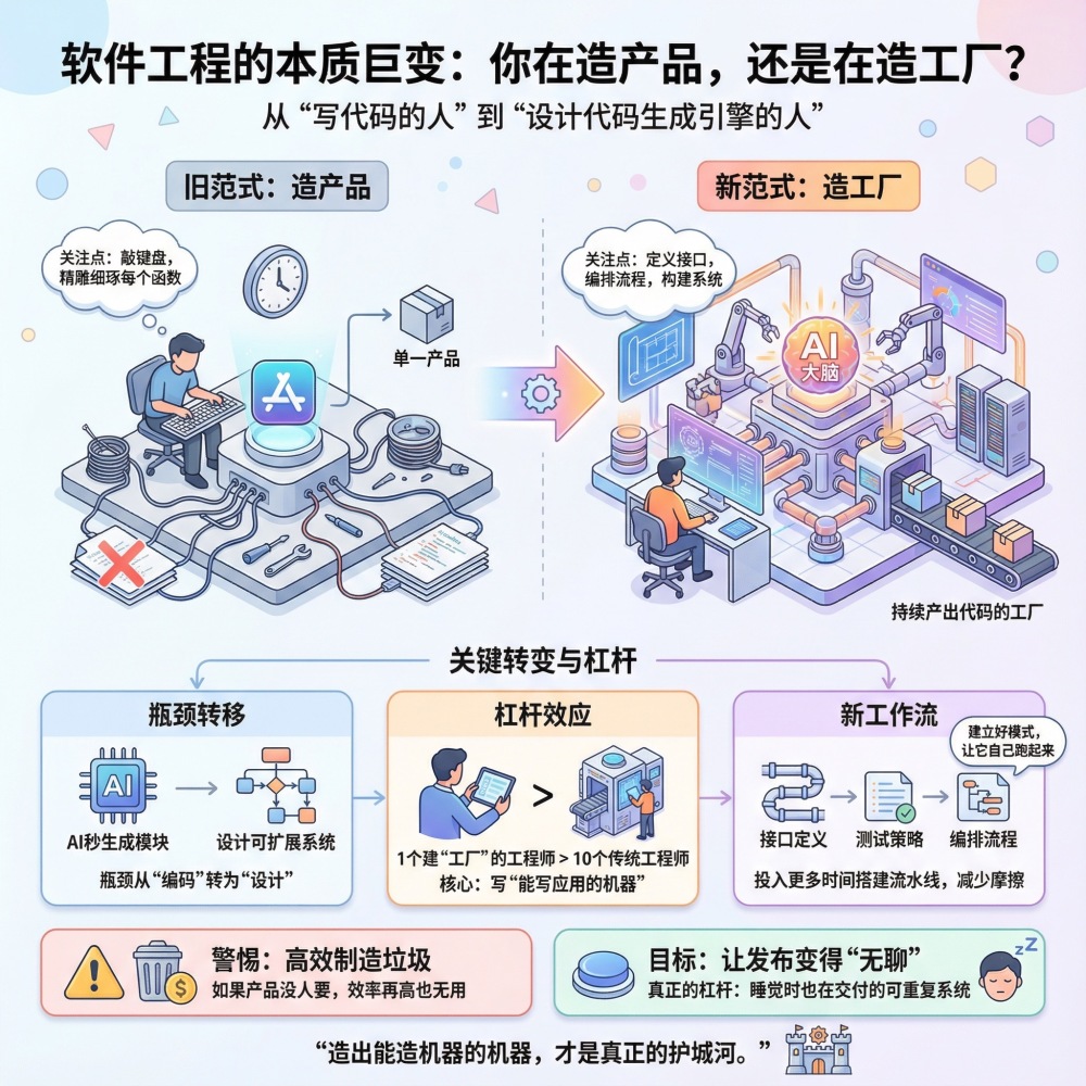 軟件工程的本質(zhì)已變 你在造產(chǎn)品，還是在造工廠？